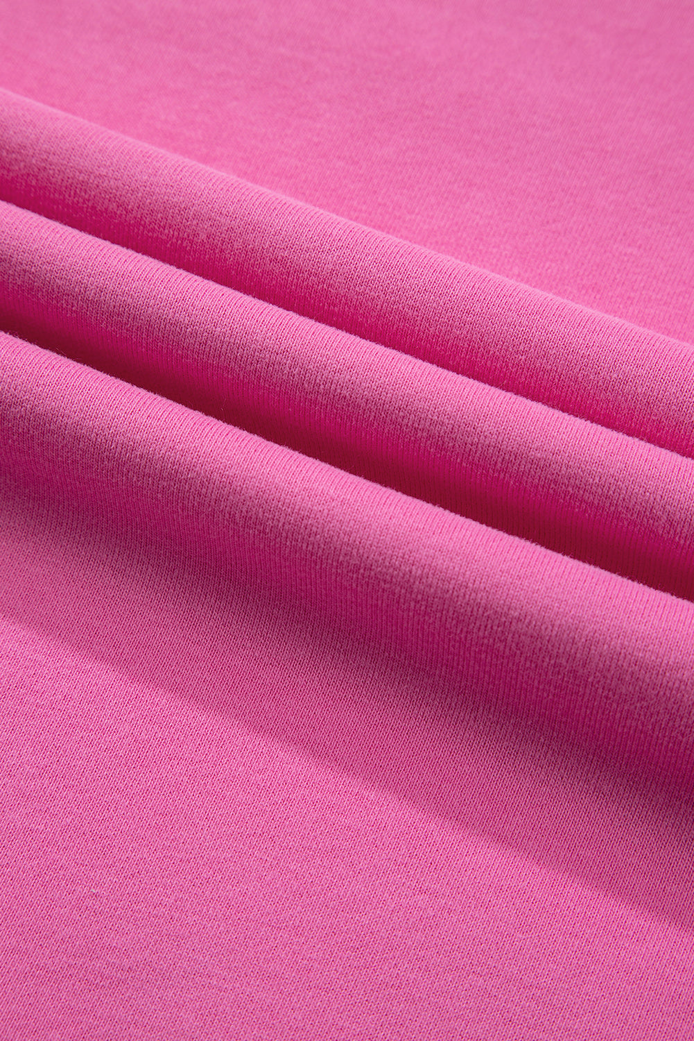 Sweat-shirt uni Bonbon à col rond et ourlet haut-bas