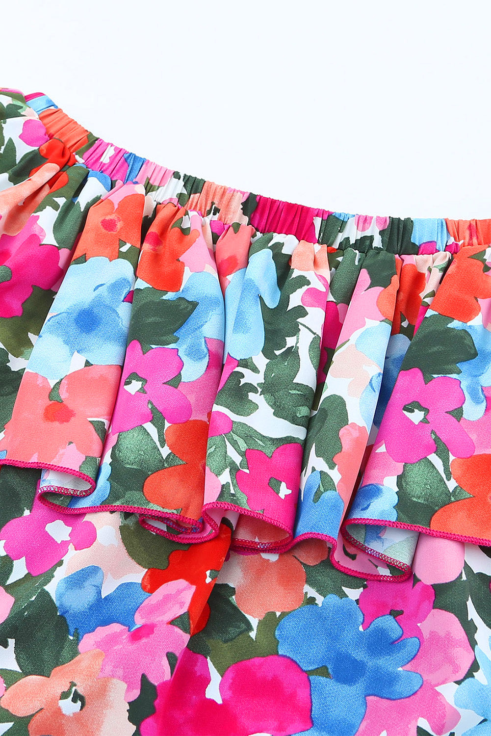 Chemisier à volants et épaules dénudées à imprimé floral