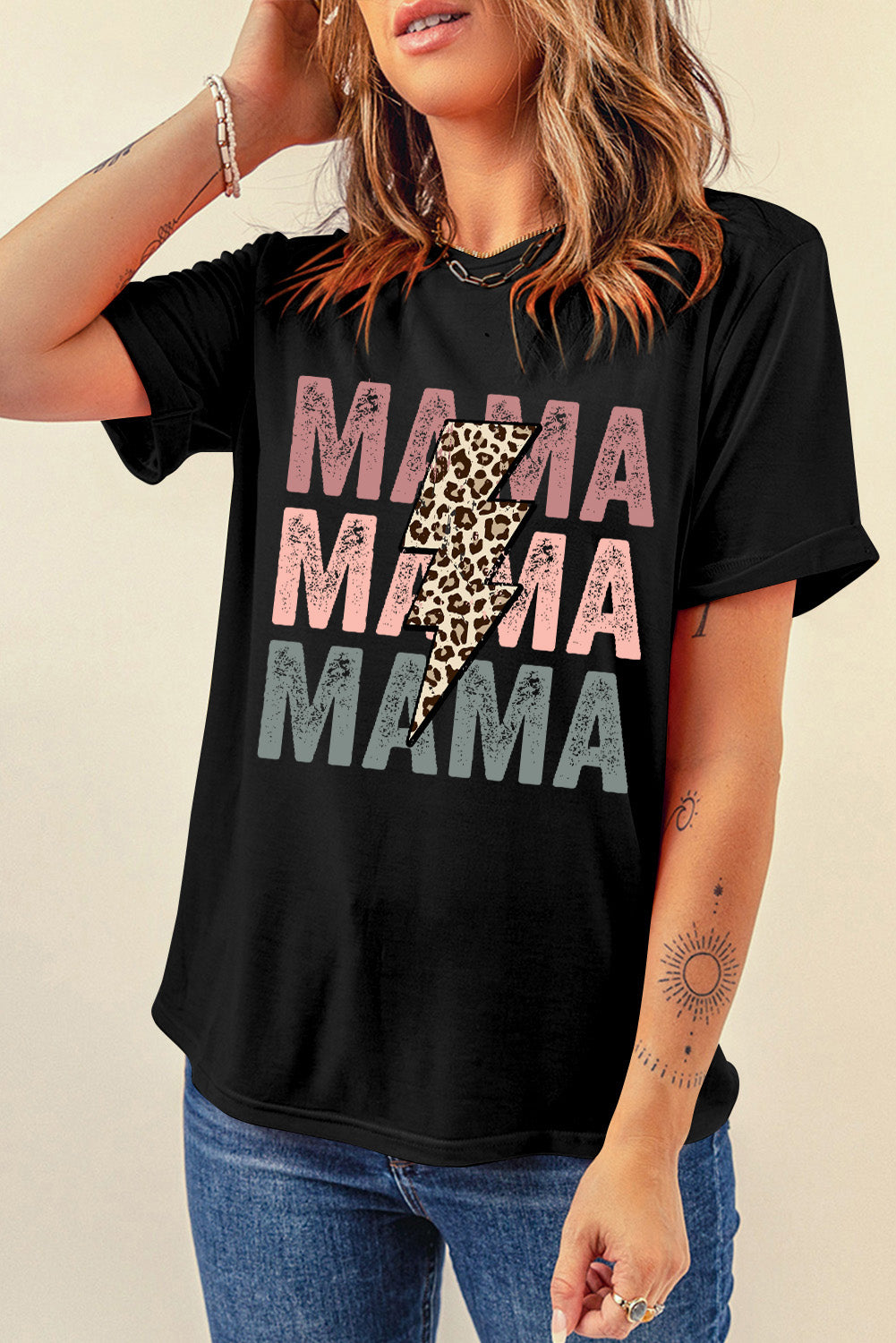 T-shirt graphique Black MAMA Bolt