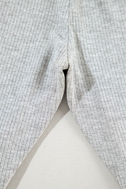 Ensemble tunique ample gris clair uni et short slim