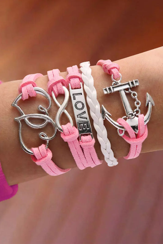 Pink LOVE Token Multi-layer Valentines Bracelet
