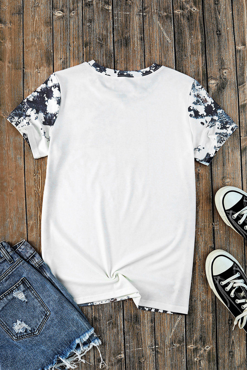 Blank Apparel - T-shirt gris teint et blanchi style western
