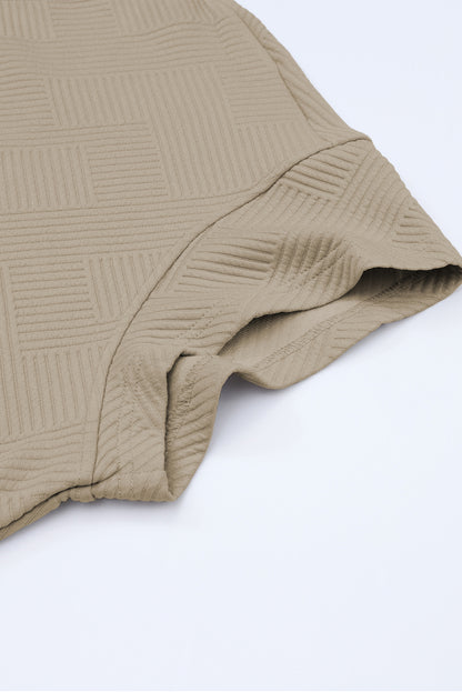 Conjunto de camiseta holgada con textura gris y pantalón con cordón