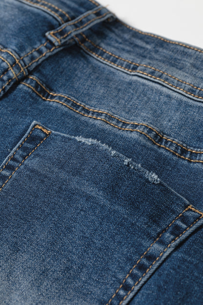 Myosotis Acid Washed Straight Leg Full Length Casual Jeans