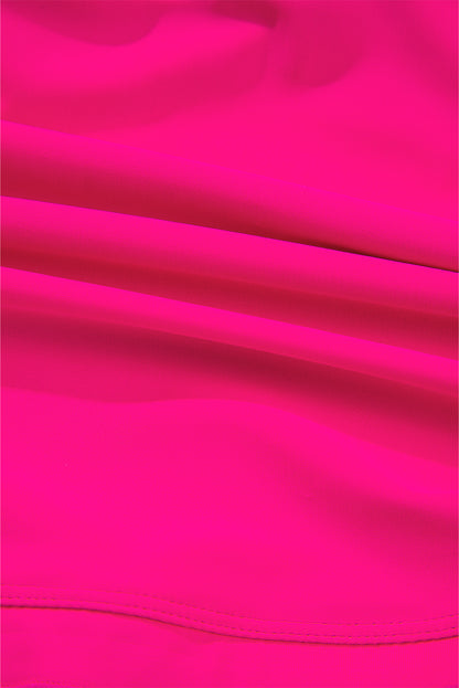 Rose Leopard Drawstring Side Tankini 2pcs Swimsuit