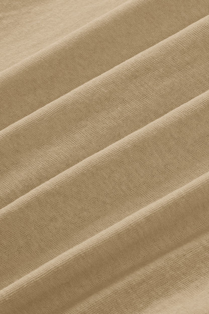 Cardigan ouvert à boutons de couleur unie beige