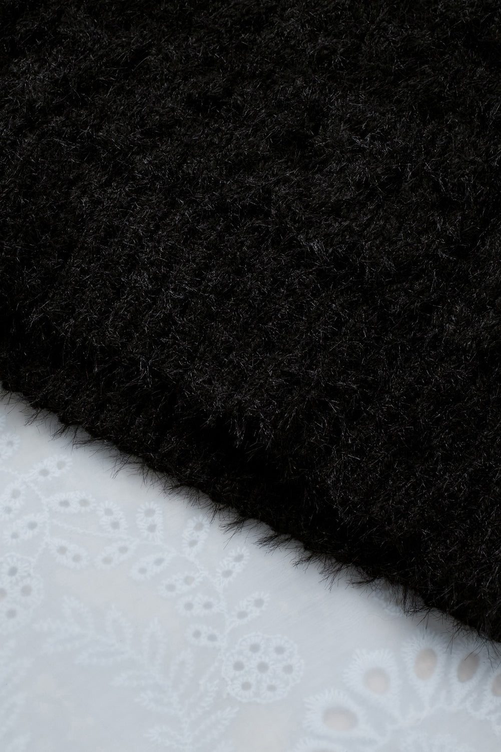 Asymmetric Cut Out Cold Shoulder Eyelash Sweater