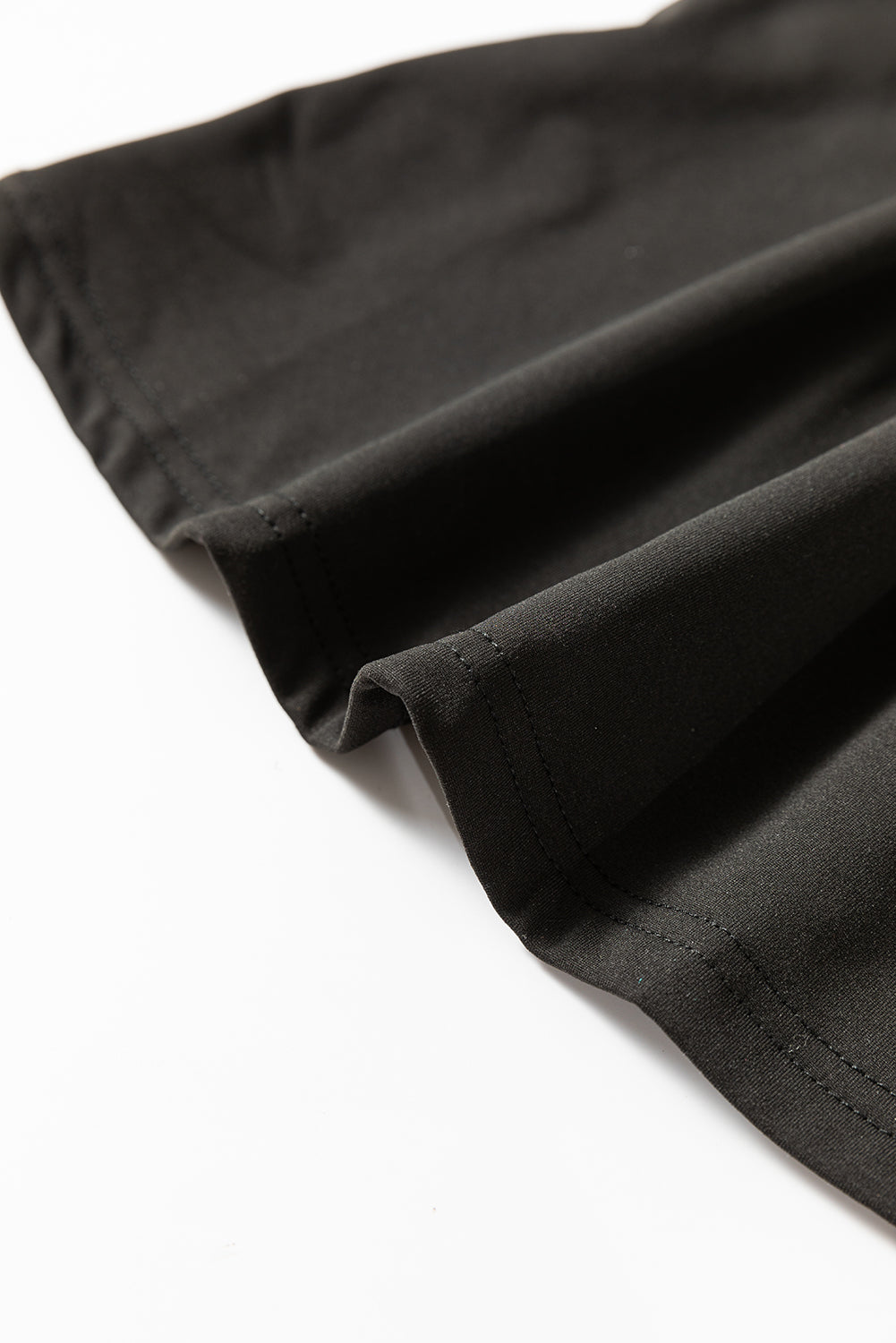 Haut thermique noir uni à col rond et coupe slim