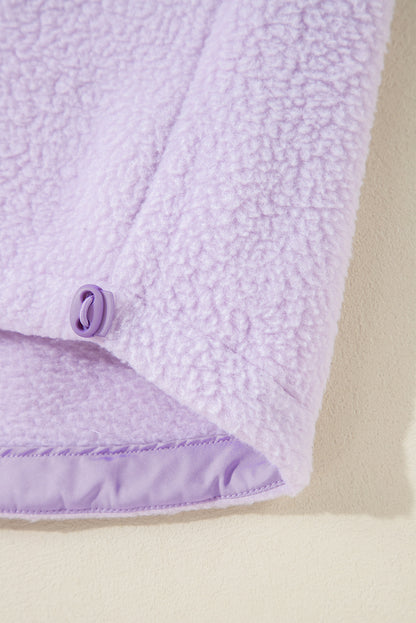 Sweat à capuche à cordon de serrage et poche zippée plaquée Lavendula