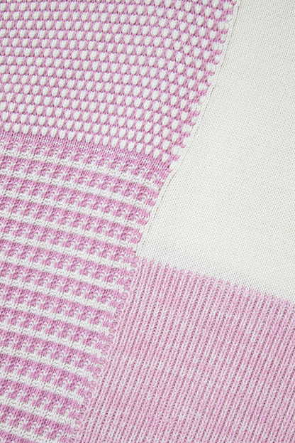 Pull Bonbon à nouer dans le dos et colorblock neutre