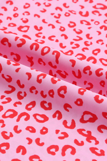 Robe droite à manches mi-longues et imprimé animal