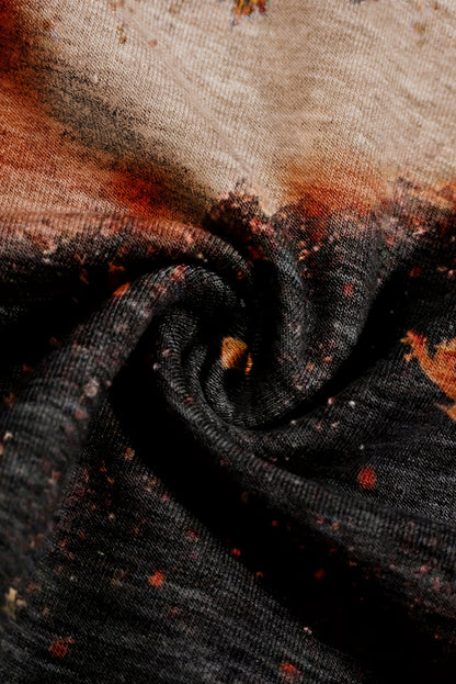 Haut décoloré à motif citrouille d'Halloween « Gold Flame It's Fall »