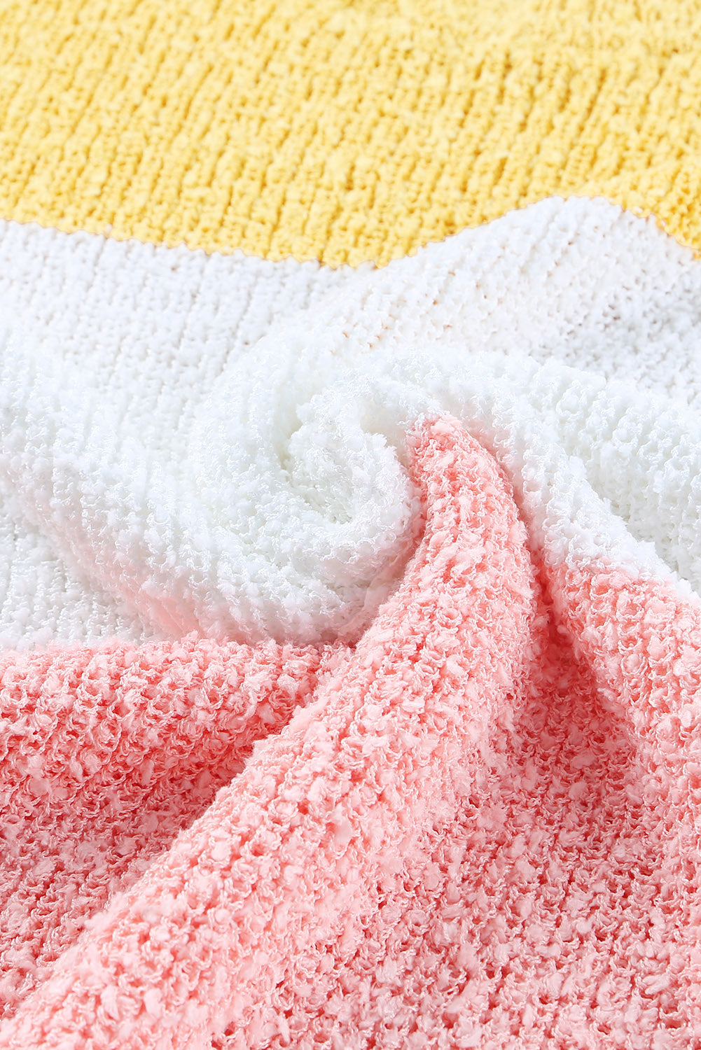 Suéter de talla grande con manga de burbuja y bloques de color