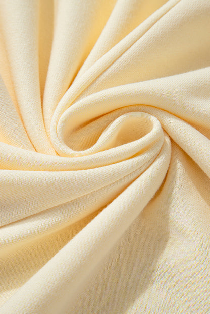 Haut à manches longues et col rond, imprimé géométrique patchwork, abricot