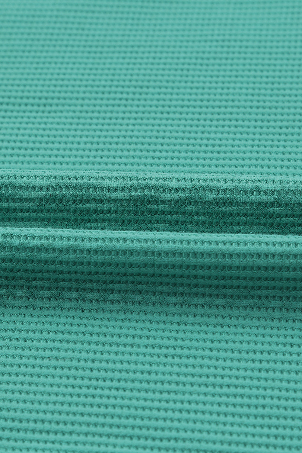 Waffle Knit Splicing Buttons Long Sleeve Top