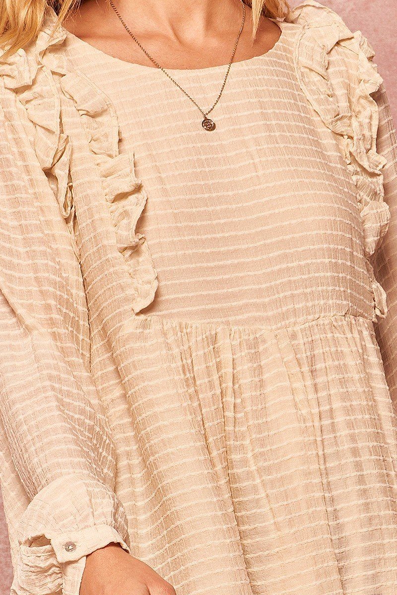 Semi-Sheer Striped Woven Top – alternate view