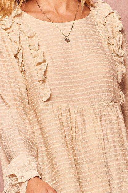 Semi-Sheer Striped Woven Top – alternate view