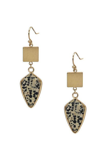 Fashion Marbling Stone Dangle Earring – alternate view