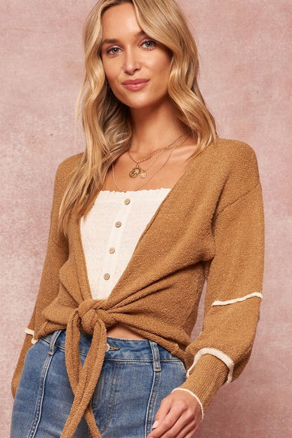 Textured Knit Cardigan Sweater