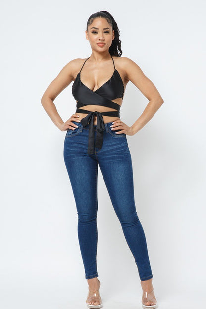 Satin Wrap Around Top – alternate view