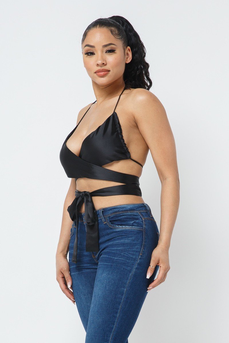 Satin Wrap Around Top – alternate view