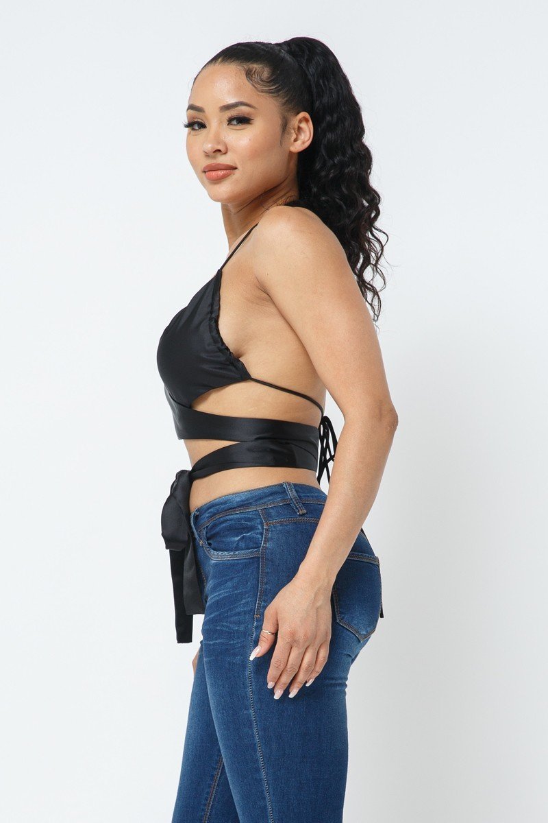 Satin Wrap Around Top – alternate view