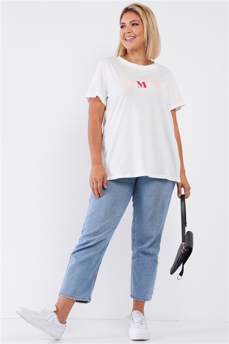 Off-White Admire Print Logo Detail Crew Neck Relaxed Fit Top – alternate view