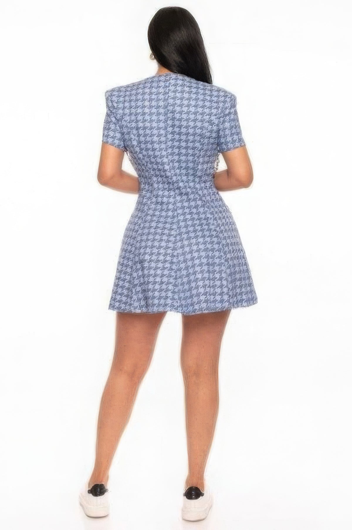 Houndstooth Chain-Belt Dress – alternate view