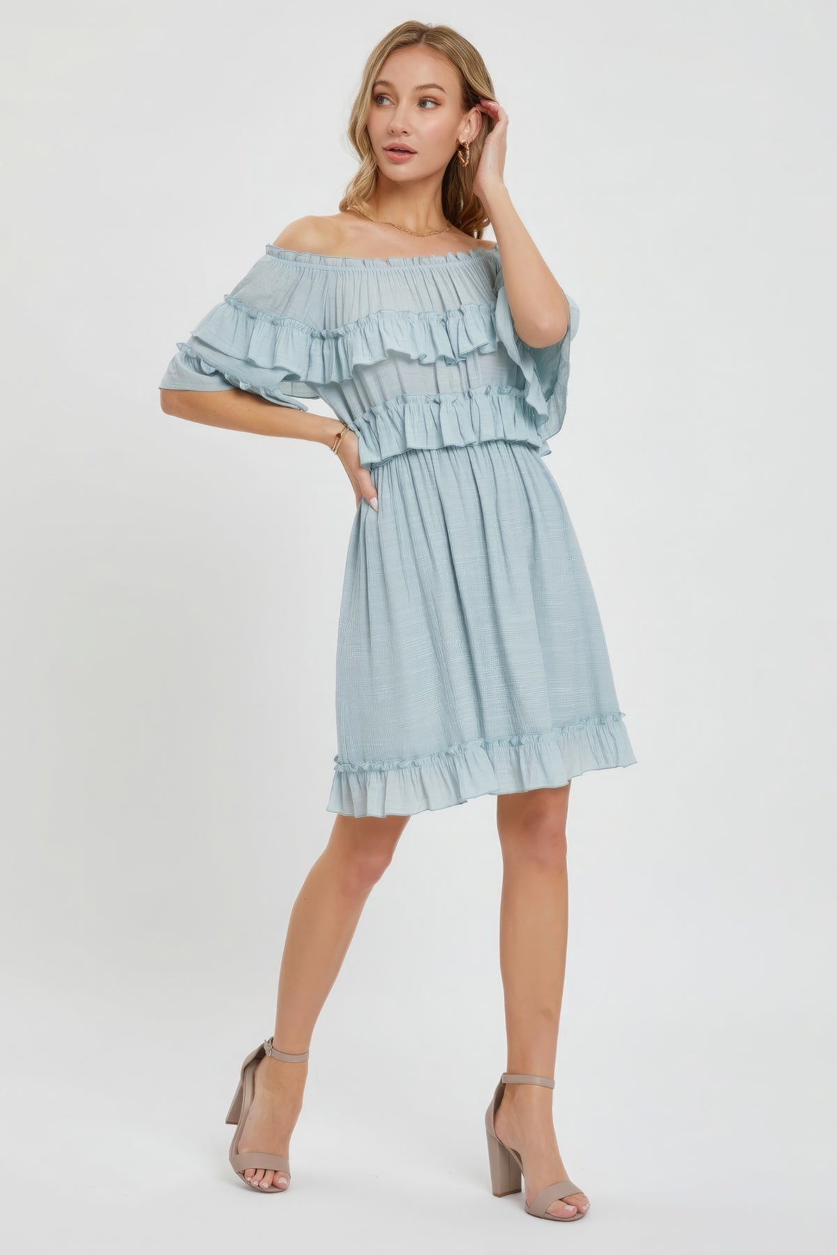 Off Shoulder Ruffle Dress – alternate view