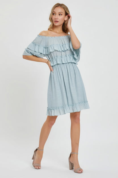Off Shoulder Ruffle Dress – alternate view