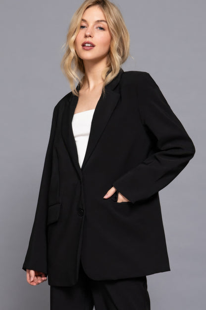 Long Sleeve Front Button Closure Blazer – alternate view