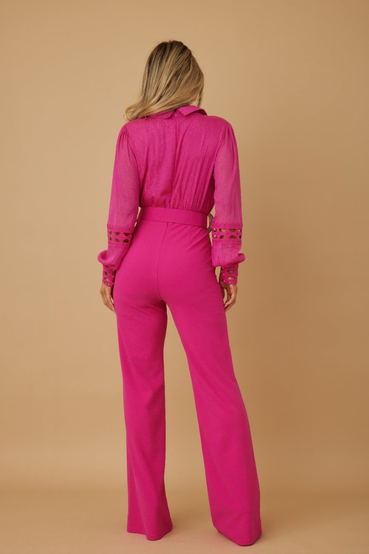 Crochet Detailed Woven Top Fashion Jumpsuit – alternate view