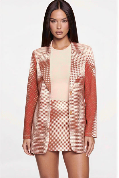 Notched Collar Mini Dress Blazer