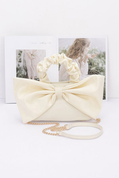 Nylon Top Handle Bag With Bow Front Clutch – alternate view
