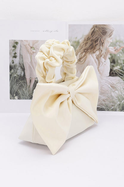 Nylon Top Handle Bag With Bow Front Clutch – alternate view