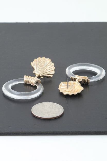 Queen Of The Sea Earrings – Gold Clear – alternate view