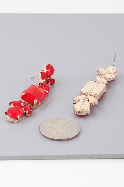 Rhinestone Dangle Drop Earrings – alternate view