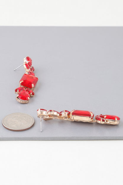 Rhinestone Dangle Drop Earrings – alternate view