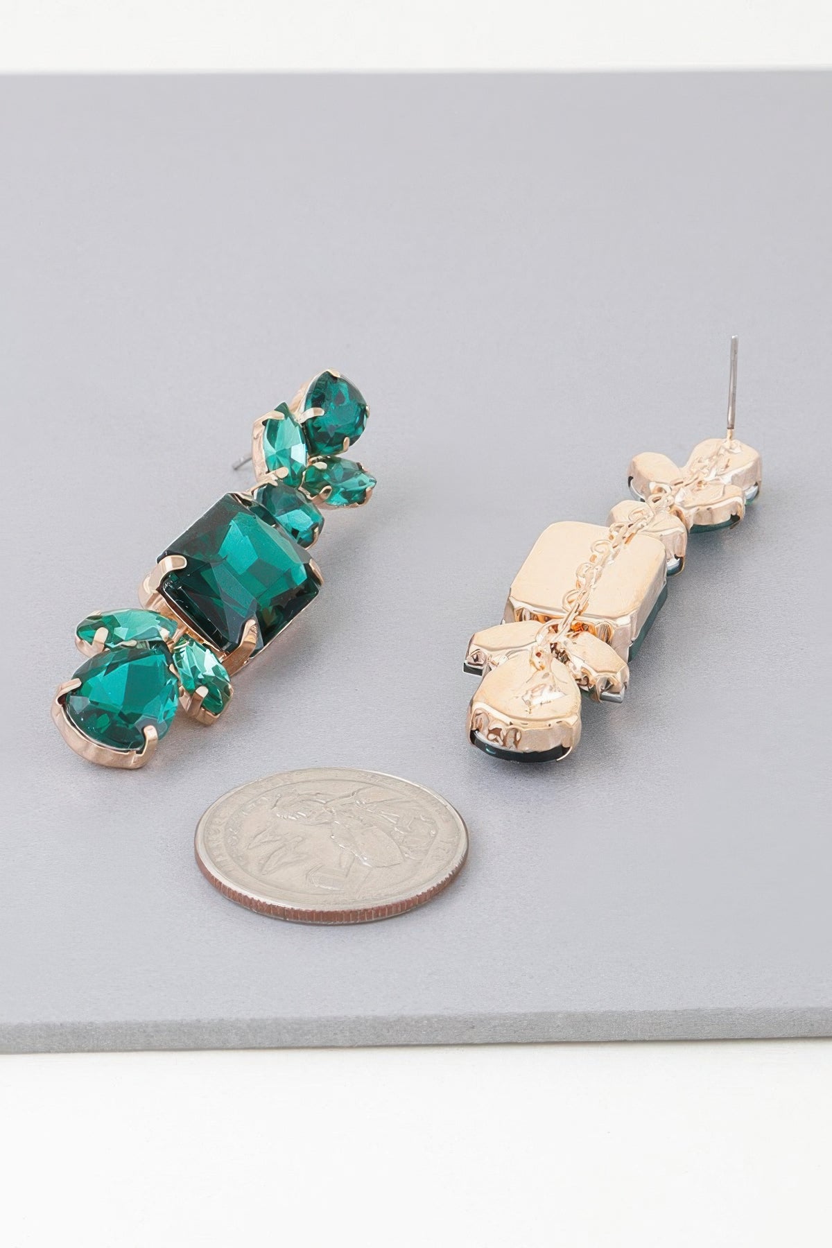 Rhinestone Dangle Drop Earrings – alternate view