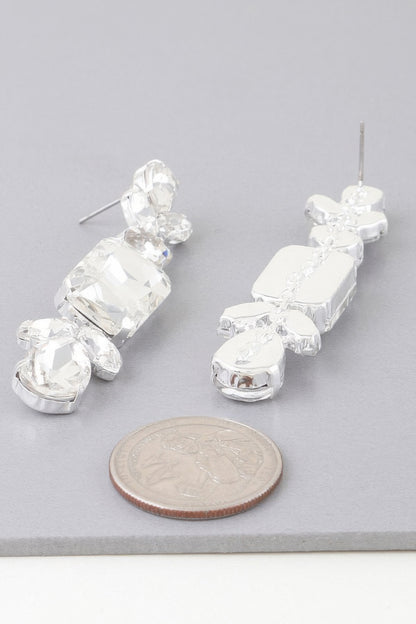 Rhinestone Dangle Drop Earrings – alternate view