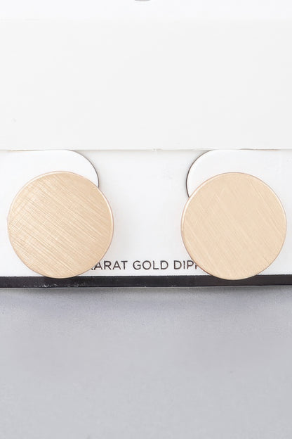 Matte Abstract Disc Earrings – Gold