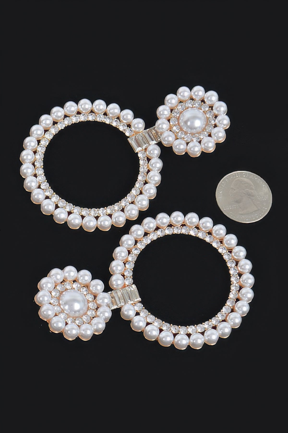 Faux Pearl&stone Dangle Earring – Gold – alternate view