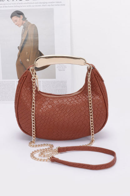 Embossed Faux Leather Metal Handle Bag – alternate view