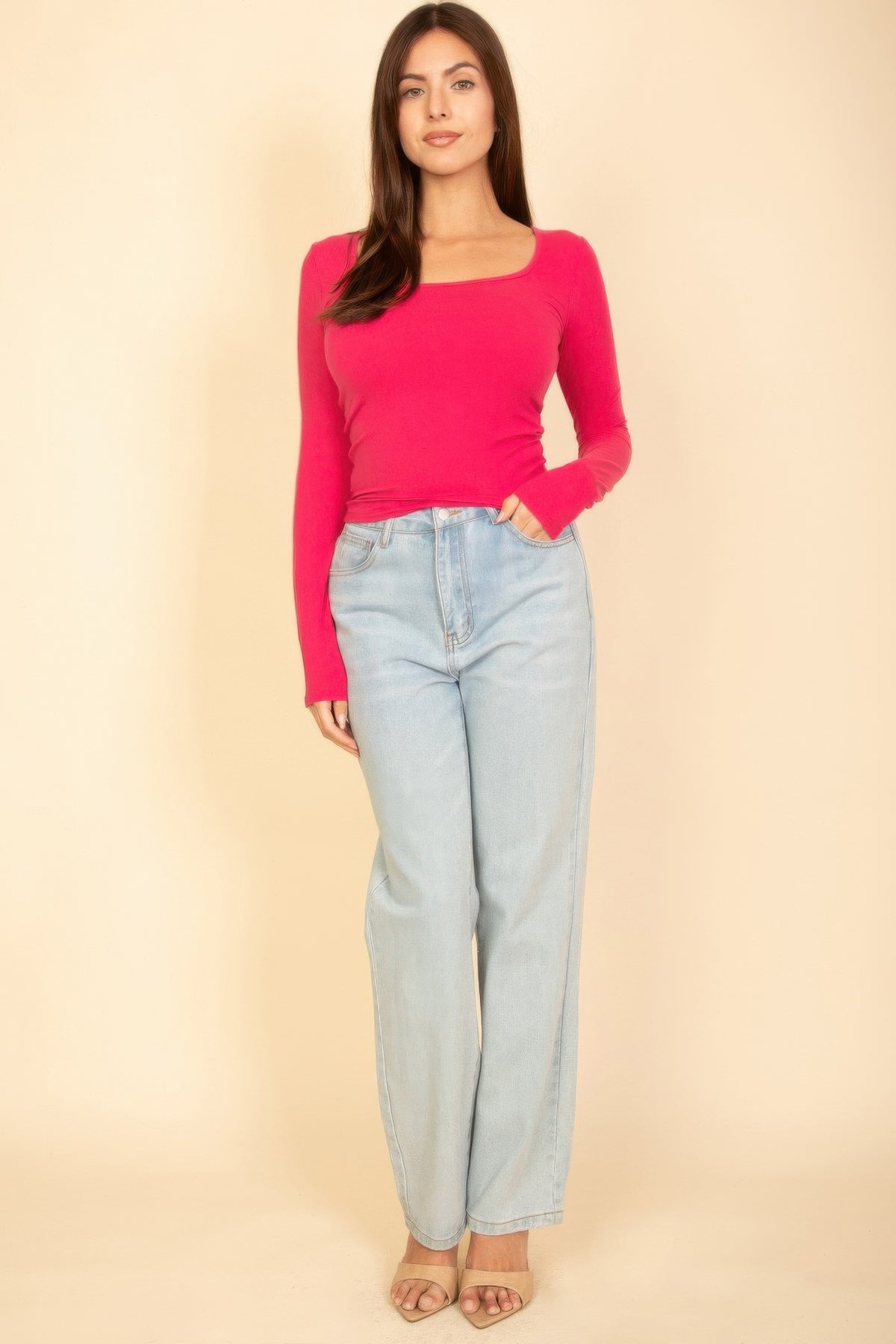 Square Neck Long Sleeve Top – alternate view