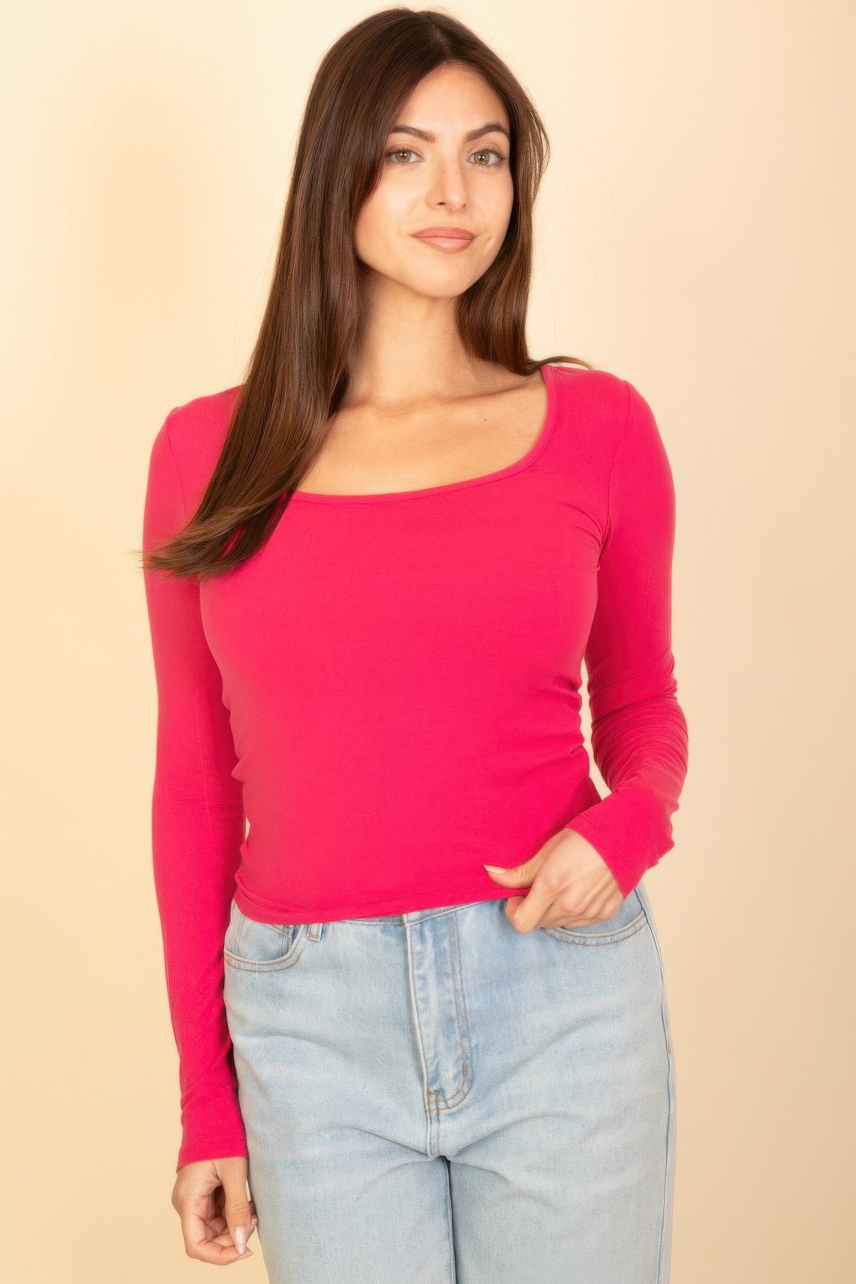 Square Neck Long Sleeve Top – alternate view