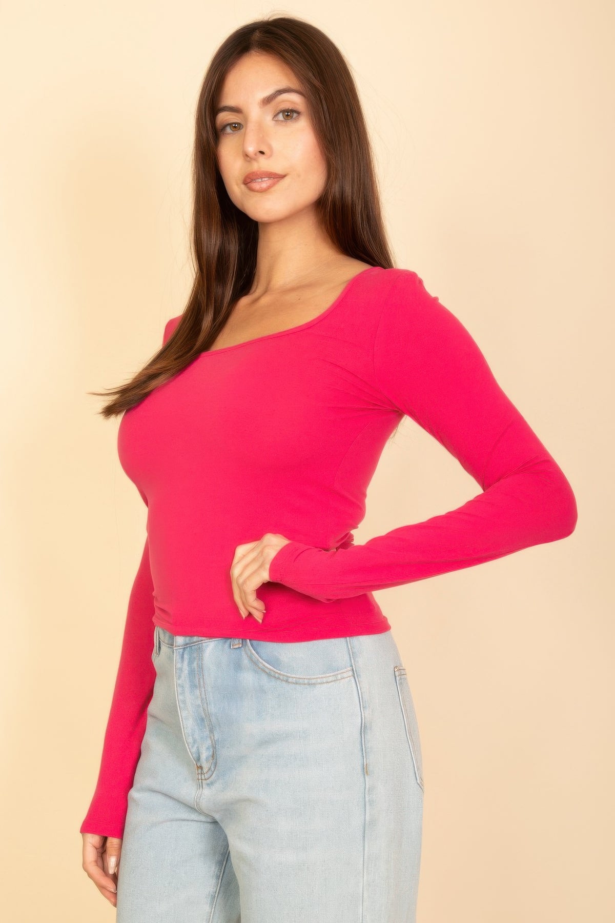 Square Neck Long Sleeve Top – alternate view