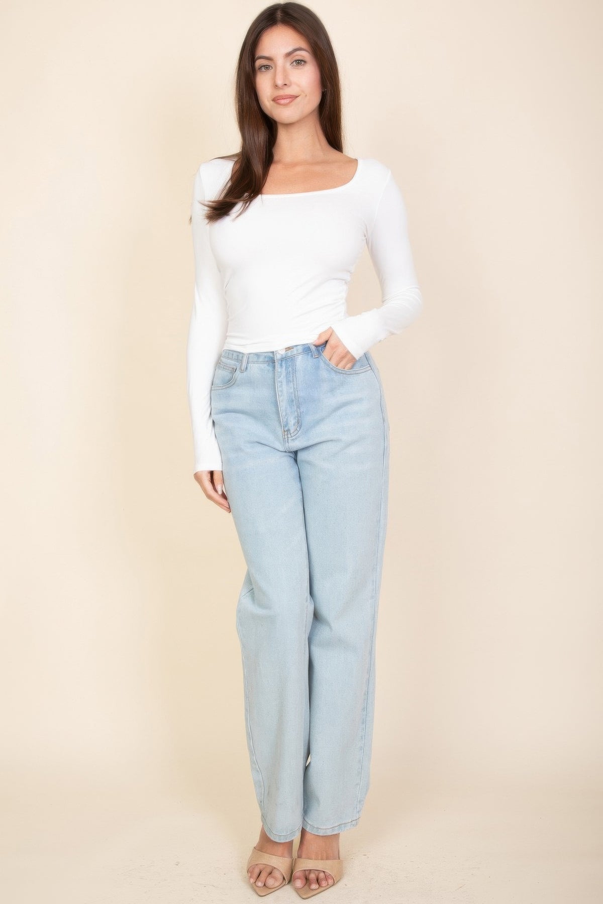 Square Neck Long Sleeve Top – alternate view