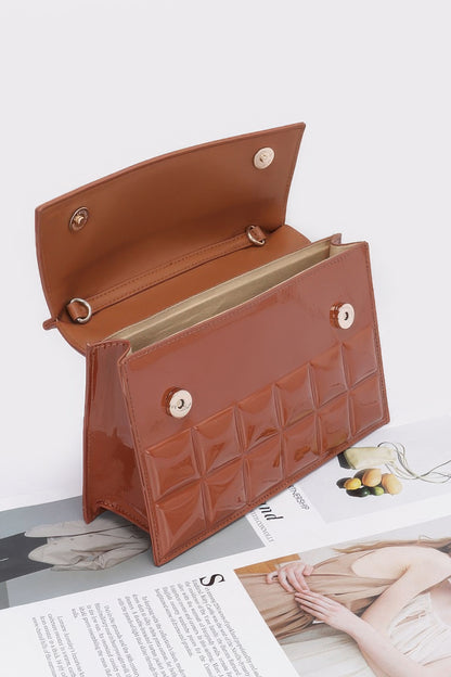 Embossed Enamel Top Handle Bag – alternate view