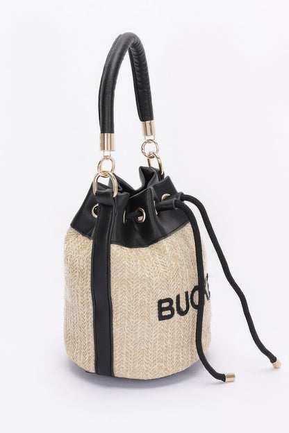 Faux Straw Bucket Bag – alternate view