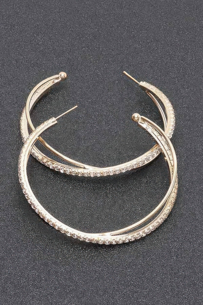 Rhinestone Hoop Earring – alternate view